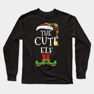 Cute Elf Family Matching Christmas Holiday Group Gift Pajama Long Sleeve T-Shirt